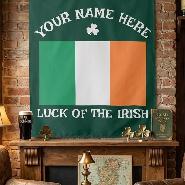 Tenture La Saint-Patrick Drapeau Irlande Nom Personnalisé  (Créateur téléchargé)
