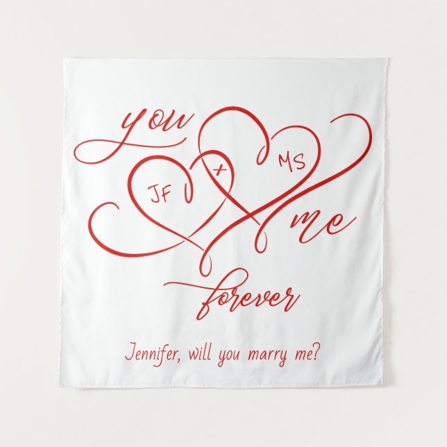 TENTURE LA SAINT-VALENTIN COEURS LIES M'ÉPOUSER (Devant)