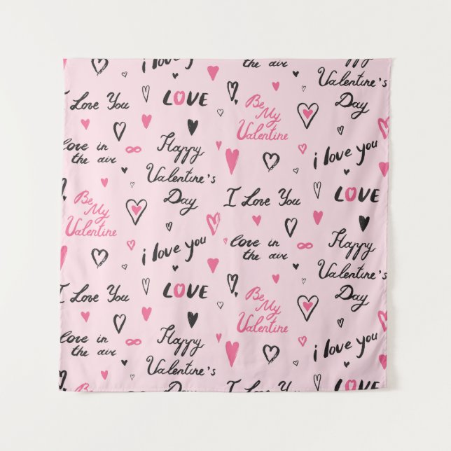 Tenture La Saint-Valentin : 'Je t'aime' arrière-plan. (Devant)