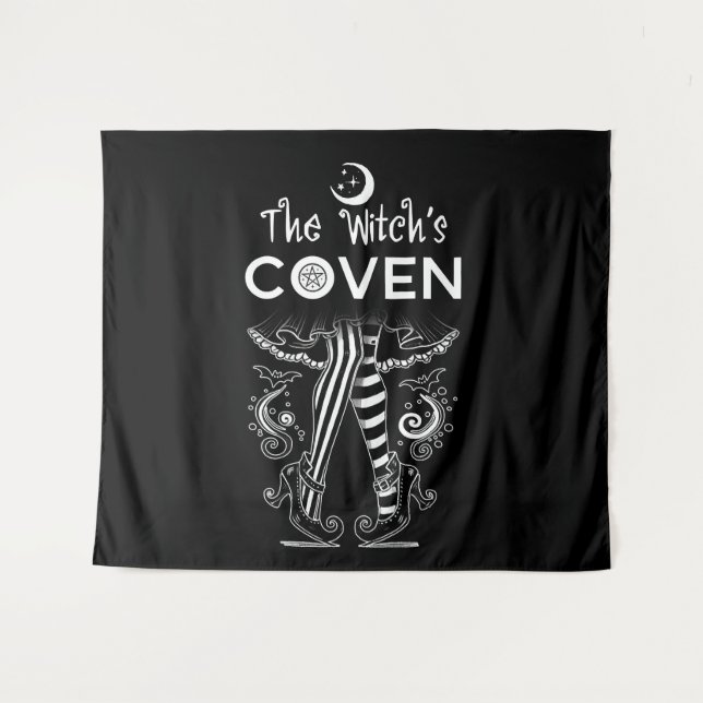 Tenture La Sorcière de la Coven Sorcière Jambes Halloween (Devant (Horizontal))