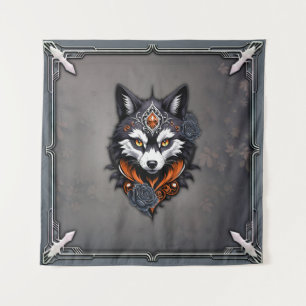 Tenture La tête de loup majestueuse, finie en profondeur,