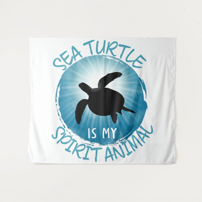 Tenture La tortue de mer est mon esprit animal (Devant (Horizontal))