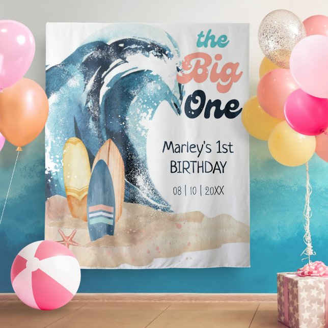 Tenture La vague est là | Le premier anniversaire de bébé  (Créateur téléchargé)