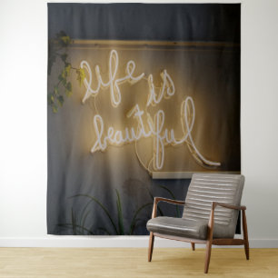 Tenture La vie est belle Néons lumineux