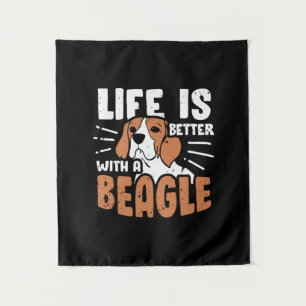 Tenture La vie est meilleure avec un chien Beagle