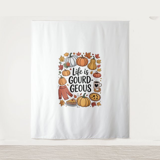 Tenture La vie est une chute gourde (Devant)