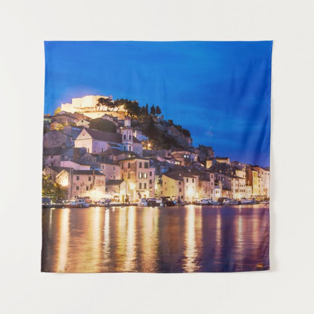 Tenture La ville croate de Sibenik la nuit (Devant)