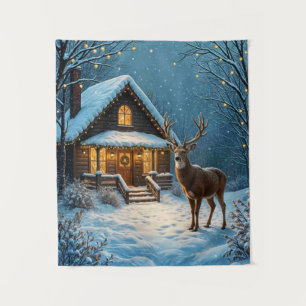 Tenture La visite de Noël enneigée de Big Buck