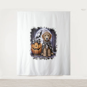 Tenture Labradoodle chien Carré d'Halloween