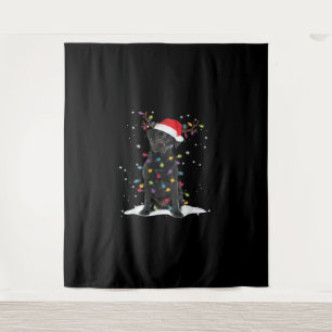 Tenture Labrador noir Chien de Noël Arbre de Noël Lumière 