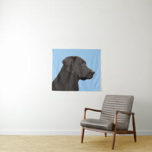Tenture Labrador Retriever Black Peinture Original Chien A