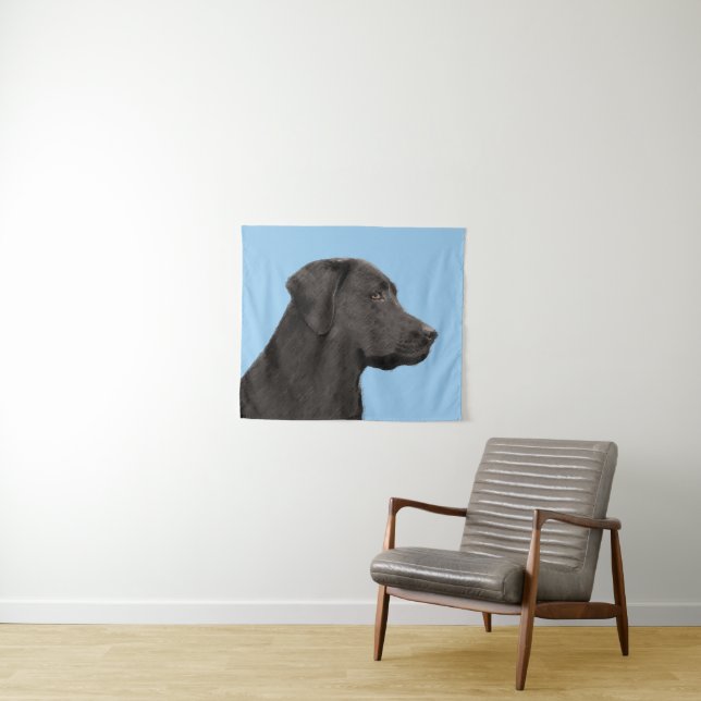 Tenture Labrador Retriever Black Peinture Original Chien A (En situation (horizontale))