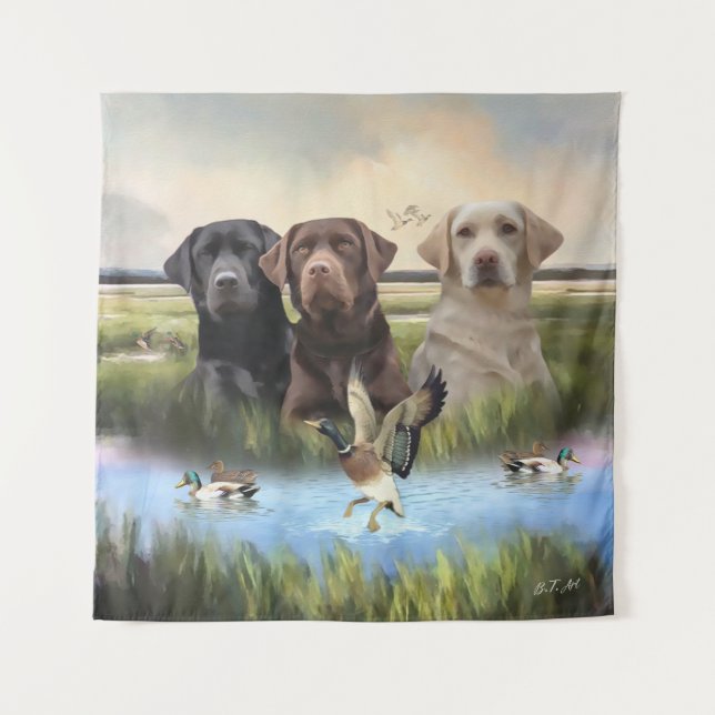 Tenture Labrador Retrievers, (Chiens de chasse)  (Devant)