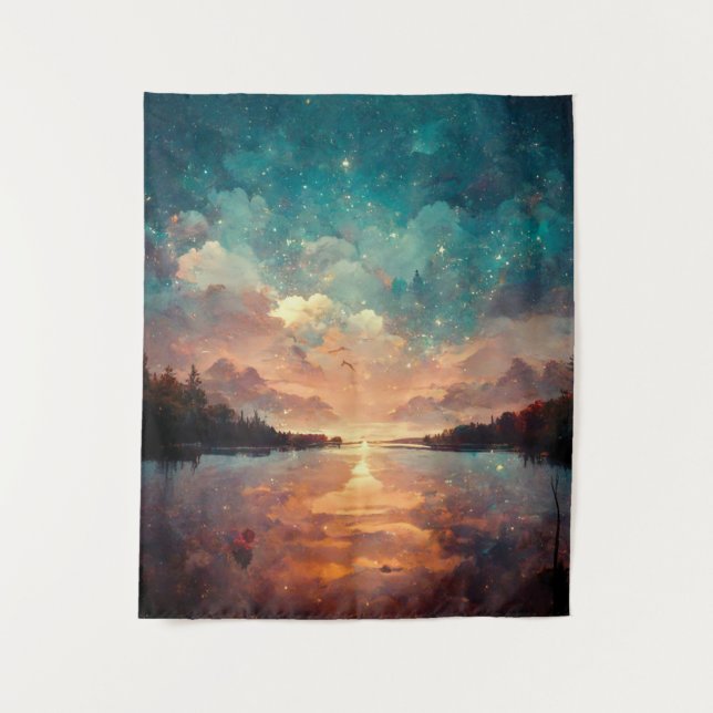 Tenture Lac Dreamlike et Sunset | Landscape (Devant)