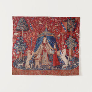Tenture Lady and Unicorn Medieval Tapestry Desire
