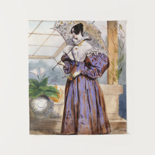 Tenture Lady victorienne avec Parasol - Elegant Garden Art