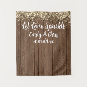 Tenture Laisser l'amour Sparkle Mariage arrière-plan Rusti