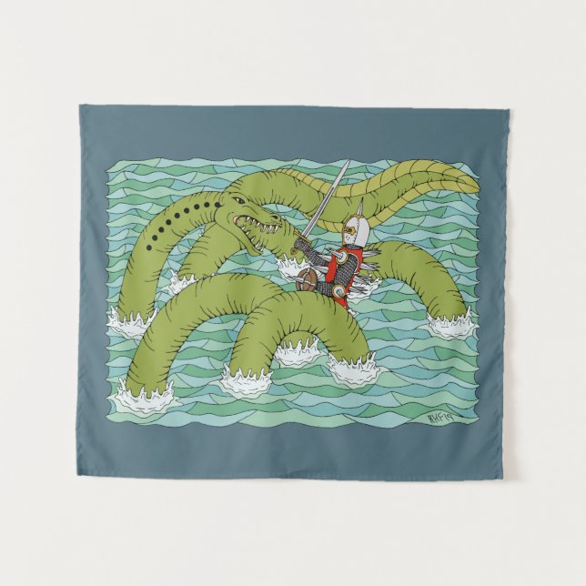 Tenture Lambton Worm et Knight (Devant (Horizontal))