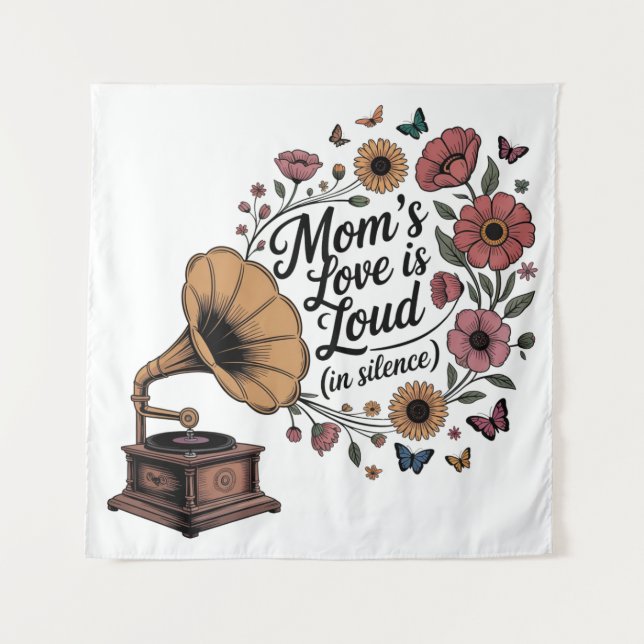 Tenture L'amour d'une maman est bruyant (dans le silence) (Devant)
