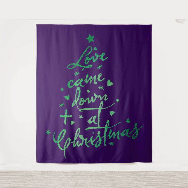 Tenture L'Amour Est Descendu sur l'Arbre de Noël (Devant)