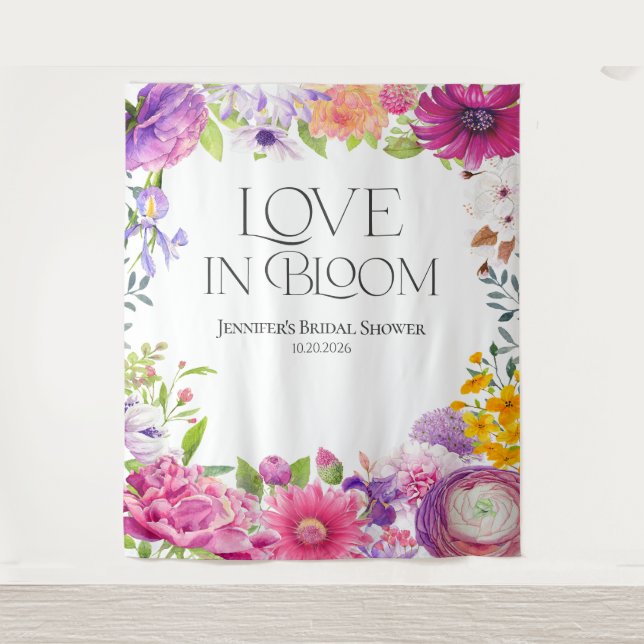 Tenture L'amour est en fleurs | Fonds de décor pour douche (Devant)