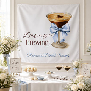 Tenture L'amour est en train de préparer un café Bleu Ruba