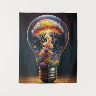 Tenture Lampe de méduse colorée rêve magique de l'océan