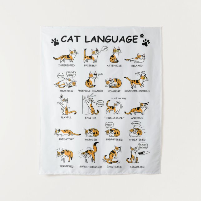 Tenture Langue de chat, Drôle Chat Kitten, Aimer Idée cade (Devant)