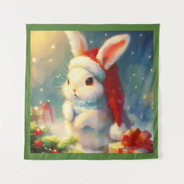 Tenture Lapin de Noël 2 (Devant)