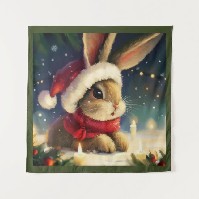 Tenture Lapin de Noël 4 (Devant)