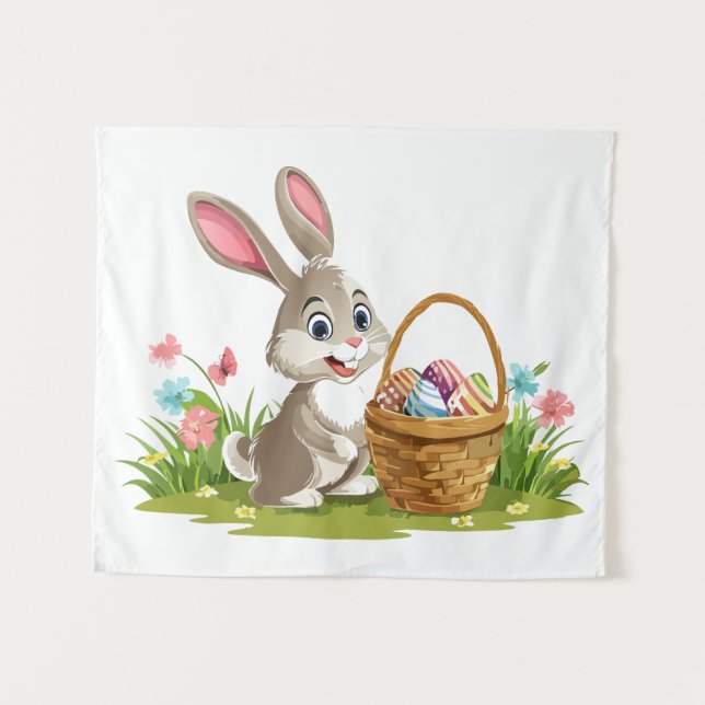 Tenture lapin de Pâques (Devant (Horizontal))