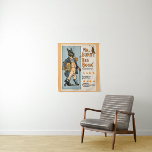 Tenture Lapin lapin vintage avec livre - Enseignant, Étudi