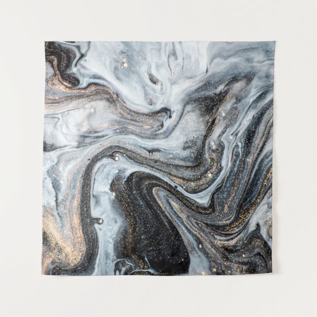 Tenture L'art de luxe à l'orientale. Tourbillon d'or, arti (Devant)