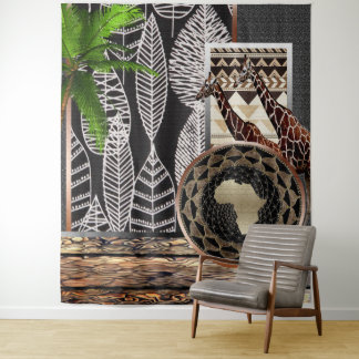 Tenture L'art graphique des Giraffes africaines