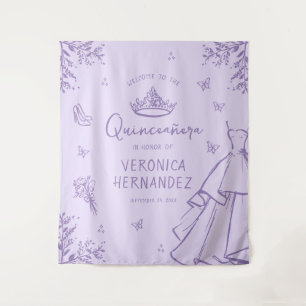 Tenture Lavande personnalisée Quinceañera Fond photo