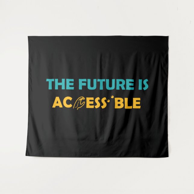 Tenture L'avenir est accessible ASL Sign Language Braille (Devant (Horizontal))