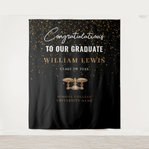 Tenture Law School Black Gold Graduation Photo Contexte