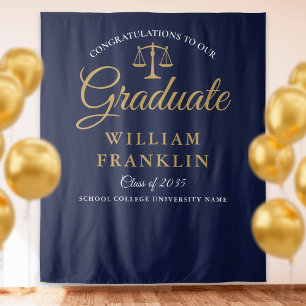 Tenture Law School Blue Gold Graduation Photo Contexte