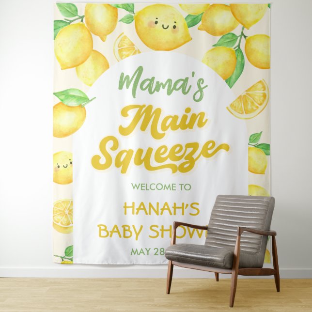 Tenture Le Baby shower principal de citron de Squeeze de m (En situation)