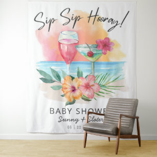 Tenture Le bord de mer Sippin' Baby shower de plage trop