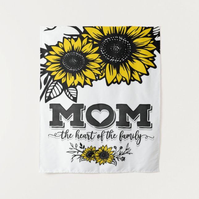 Tenture Le cadeau coeur de la famille, Cadeau de la Fête d (Devant)