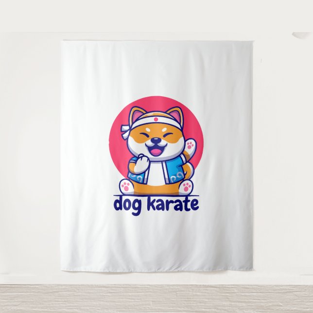 Tenture le chien connaît le karaté (Devant)