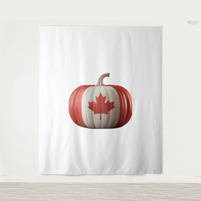 Tenture Le Citrouille du drapeau canadien Maple Leaf remer (Devant)