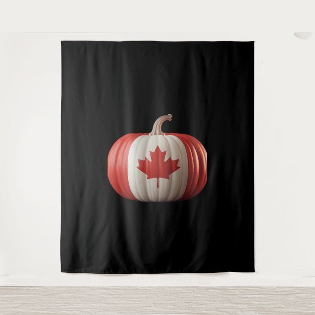 Tenture Le Citrouille du drapeau canadien Maple Leaf remer (Devant)