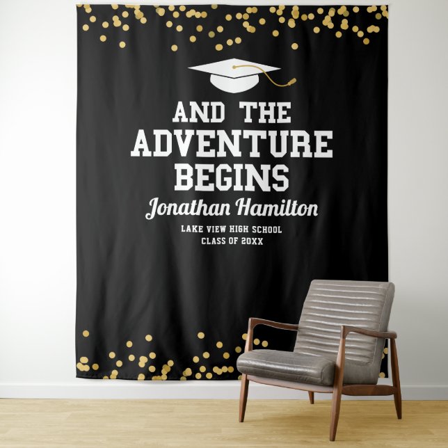 Tenture Le commencement de l'aventure Fond de décor de fêt (En situation)