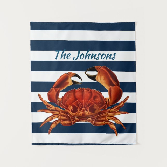 Tenture Le crabe rouge côtier Bandes Nautiques (Devant)