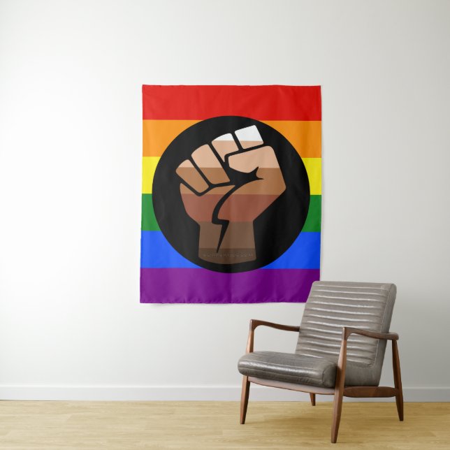 Tenture Le drapeau de couleur des personnes queer de Slipp (En situation)