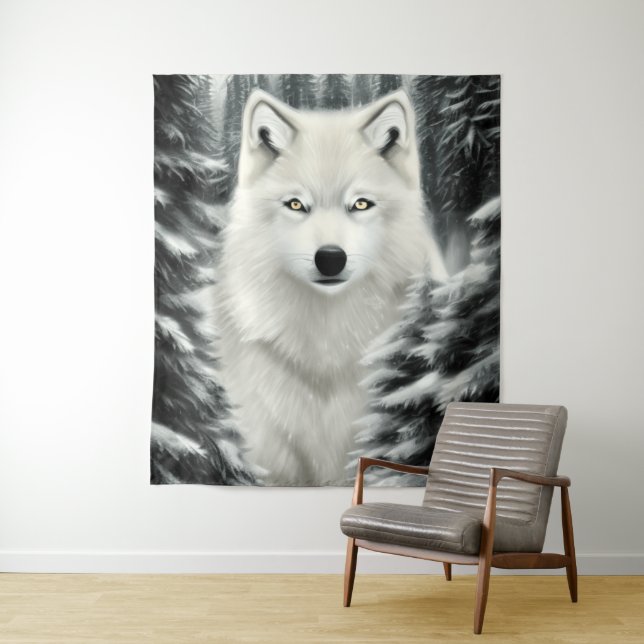Tenture Le Loup Blanc (En situation)