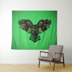 Tenture Le majestic Emerald Owl