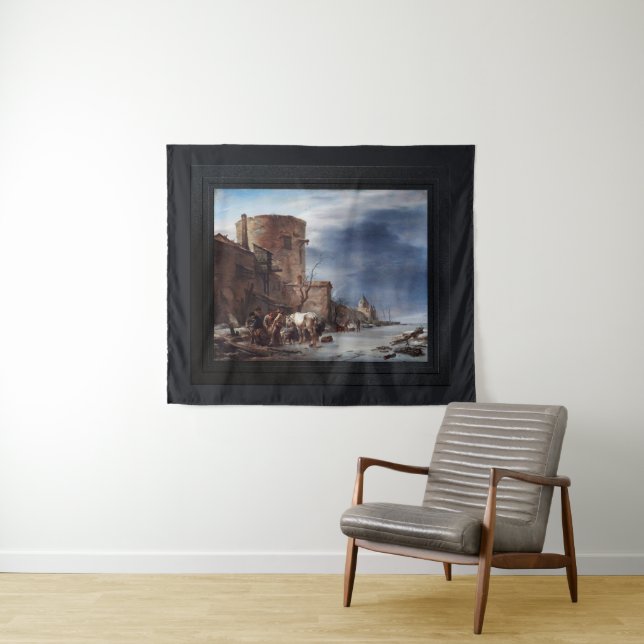 Tenture Le Mur de la ville de Haarlem en hiver (En situation (horizontale))